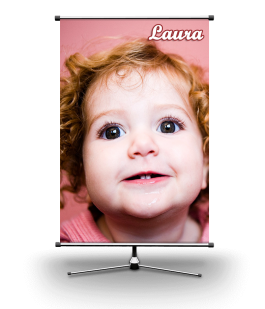 Banner com Foto Personalizado Lona Branca  Frente Colorida  Corte Reto 